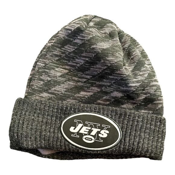 New York Jets New Era Cuffed Beanie | NFL Winter Hat Green Gray Knit 🏈 - Picture 3 of 8